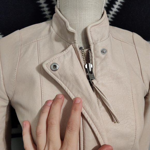 🩷GUC Free People Max Moto Inspired Full Zip Suede Faux Leather Jacket, Pink, S - Picture 10 of 16